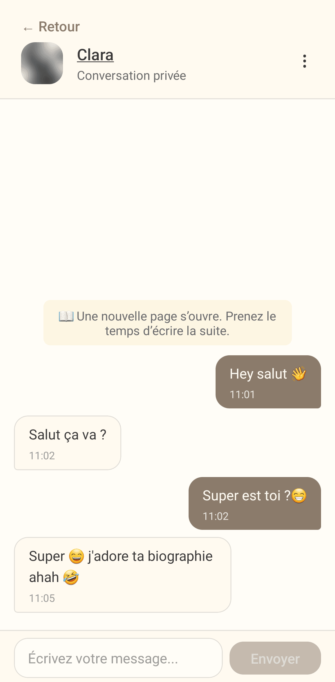 Écran de conversation